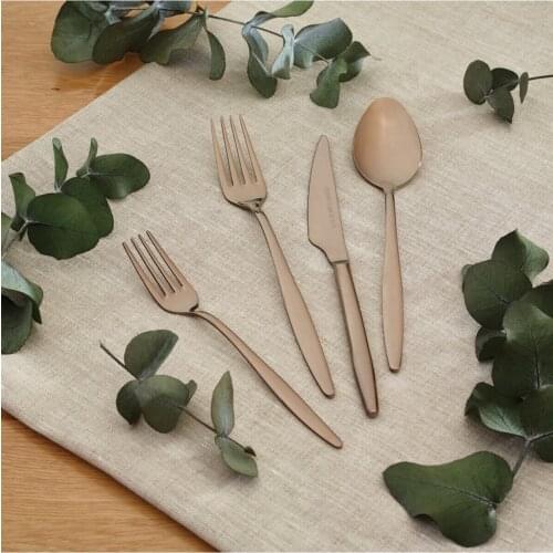 Goldinoks Rose Gold 6 Personality 24 Piece set Fork Spoon Knife Set