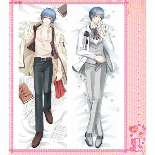 Anime Cartoon Ren Tsukimori Double Bolster Hugging Pillow Case Cover Pillowcase Peach Skin 2 Way / WT No.68083