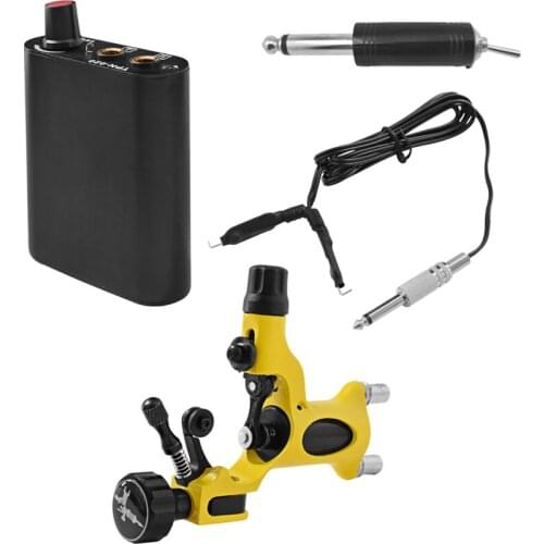 Complete Tattoo Kit Rotary Machine Gun Power Supply Foot Pedal Clip Cord Permanent Makeup Body Art Shader Liner Microblading Set