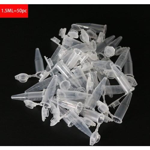 50 Pieces of 1.5ML Transparent Mini Plastic Test Tube Centrifuge Management Unit for Laboratory Sample Container School