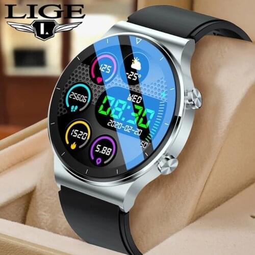 LIGE New Smart watch Men Heart rate Blood pressure Full touch screen sports Fitness watch Bluetooth for Android iOS smart watch