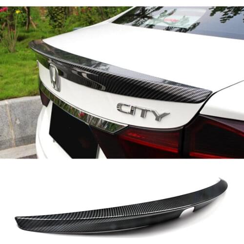 Trunk Spoiler Carbon Surface Sport ABS Material DIY Paint Rear Wing For Honda City 2015-2018