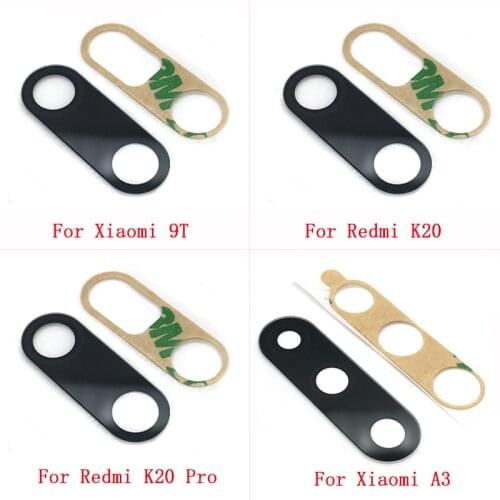 2pcs New Camera Glass Lens For Xiaomi Redmi Mi 9T A3 K20 Pro Rear Bcak Camera Glass Cover With Adhesive Sticker