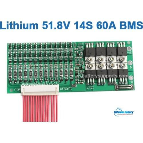 SuPower 14S 50.4V 51.8V 58.8V 60A Li-ion Lithium LiPo Battery BMS Management System Balance PCB IC Chip Protection Circuit Board