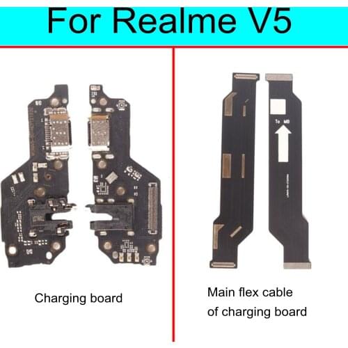 For Realme V5 USB Charging Dock Port Connector main Microphone Mic Audio jack Board flex cable