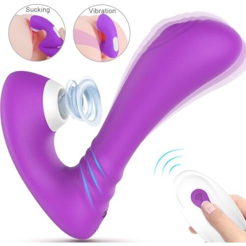 Clitoral Sucking Vibrator,G Spot Vibrating Realistic Dildo 2 in 1 Vibrators Clitoris & G Spot Stimulator with 9 Suction & Vibrat