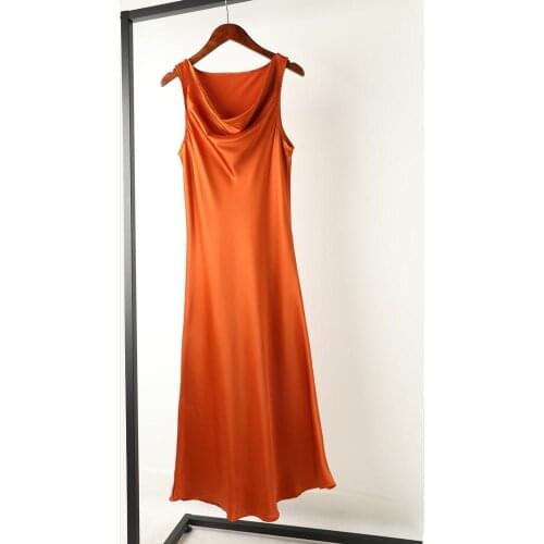Summer Satin Dress Women Long Sexy Black orange red wine red green Backless Midi Party Night Club Silk Slip Dress 2020