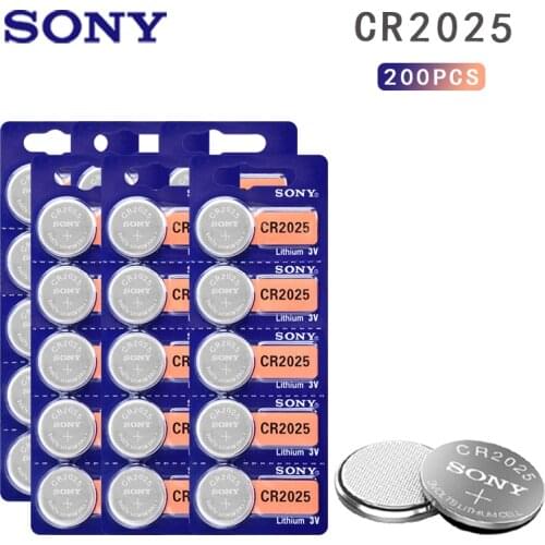 200PC SONY original brand new battery cr2025 3v button cell coin batteries for watch computer cr 2025 ECR2025 DL2025 ECR2025