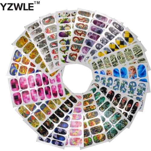 YZWLE 2018 New Arrivals 10.5cm x 6cm DIY Decals Mix 20 Styles Nails Art Water Transfer Printing Stickers For Nails