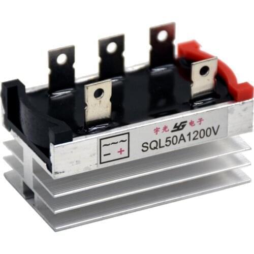 1200V 50A 3 Phase Diode Bridge Rectifier AC to DC, Charger, Aluminum Metal Case, Big Heat Sink/Cooling Block