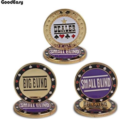 3PC/set Poker Card Guard Protector Metal Token Coin with Plastic Cover Texas Poker Chip Sets Pokers Button Accessories
