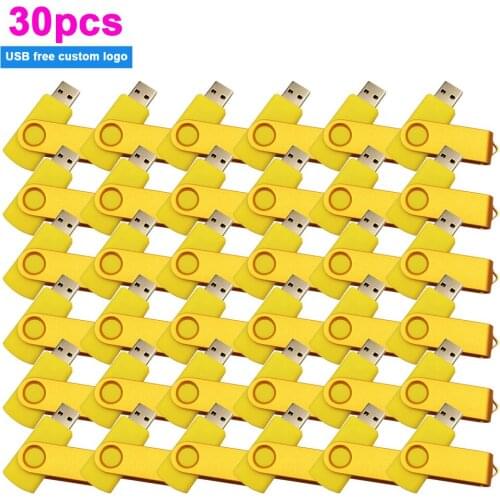 30pcs/lot USB 2.0 Waterproof Metal USB Flash Drive 4GB 8GB 16GB 32G 64GB Pen Drive Memory Stick Cle Usb High Speed Custom Logo