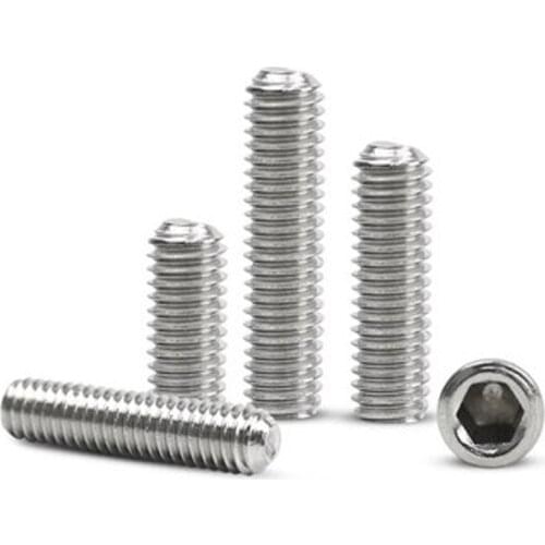 30pcs M3 304 stainless steel Allen concave end grup screw hex socket headless set stop payment bolt DIN916 2.5mm-12mm long