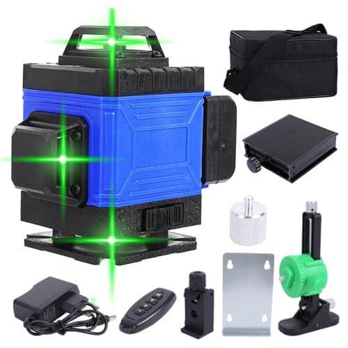 12/16 Lines 3D 4D Laser Levels Green Laser Line Levels Self-Leveling 360 Horizontal&Vertical Cross Lines Tripod Indoors Outdoors
