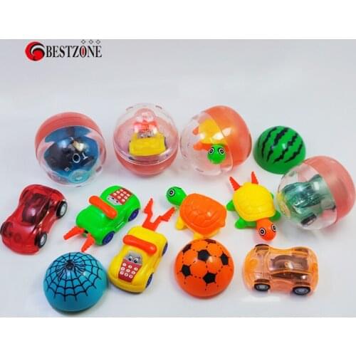 5/20/50Pcs D48*52MM Plastic Capsule Toys Surprise Balls With Different Pull-Back Vehicle Car Ramdom Mix Kids For Vending Machine