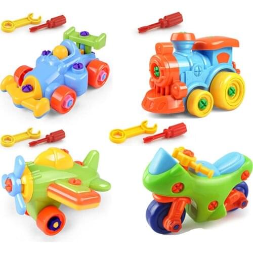 5 Kinds Plastic 3D Disassembly Nut Toy Car Educational Puzzle Tools Model Building Kits Construction Toys For Boys