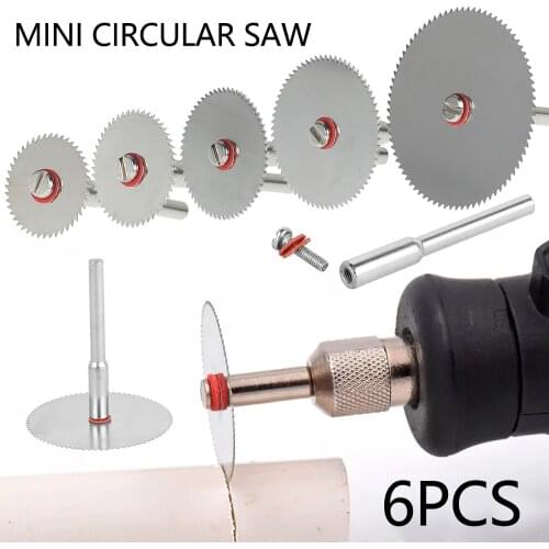 6pcs Mini Circular Saw Blades Stainless Steel Metal Cutting Disc for Dremel Rotary Tools Wood Cutting Discs Drill Mandrel Cutoff