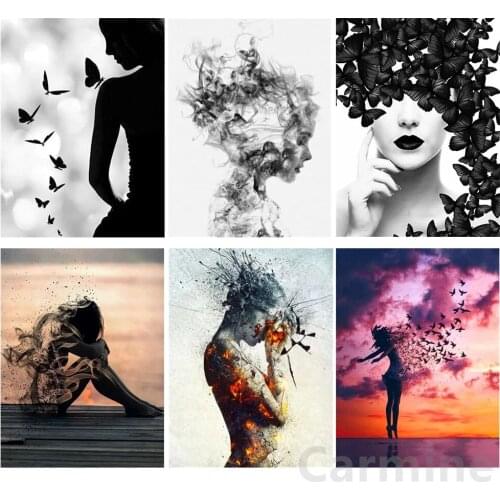 DIY 5D Diamond Painting Woman Portrait Black And White Cross Stitch Embroidery Picture Full Round&Square Drill Home Decoration