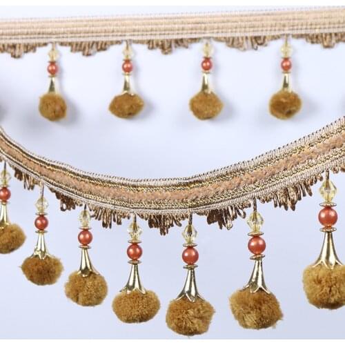 Dacron Horn PomPom Ball Curtain Lace Accessories Tassel Fringe Trim DIY Beads Crystal Bead Fabric Sewing Decoration