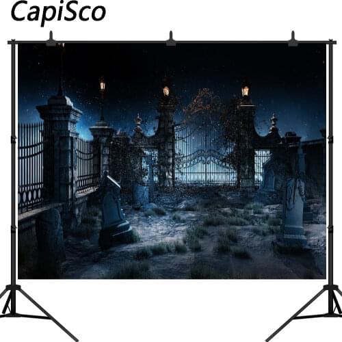 Capisco Vinyl photographic background halloween night European door stars sky professional backdrop photobooth photocall
