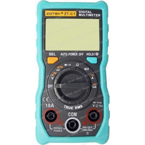 ZOTEK ZT-C1 Automatic Manual Digital Multimeter Large LCD Screen Display AC/DC Voltage Current Multimeter