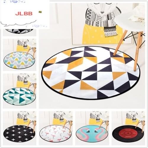 European Colorful Geometric Round Carpets For Living Room Bedroom Rugs And Carpets Computer Chair Floor Mat Kids Room Carpet