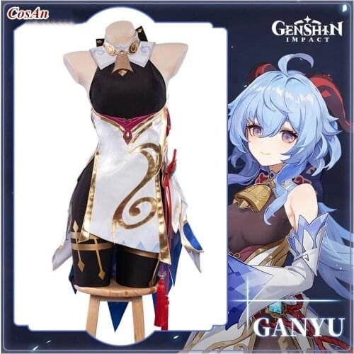 Hot Selling Game Genshin Impact Ganyu Cosplay Costume Female Gorgeous Uniform Dress Activity Party Role Play Clothing S-XL New