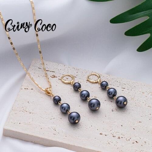 Cring Coco Hawaiian Polynesian Plumeria Necklace Set Fashion Gold Filled Pendant Hoop Earrings Jewelry Sets for Women Girls 2021