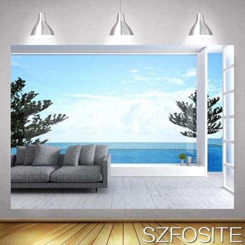 Beautiful Ocean View Picture Anchor Live Indoor Backdrop Shoot Studio Photo Child Room Decoration Baby Custom Vinyl Background