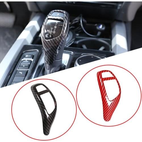 LHDFor BMW F20 F30 F31 F34 X5 F15 X6 F16 X3 F25 X4 F26 F10 Carbon Fiber ABS Car Gear Shift Panel Frame Gear Knob Cover Head Trim