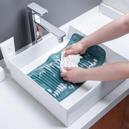 Multifunctional washboard, foldable washboard, household silicone washboard, suction cup, non-slip soft washboard, save space