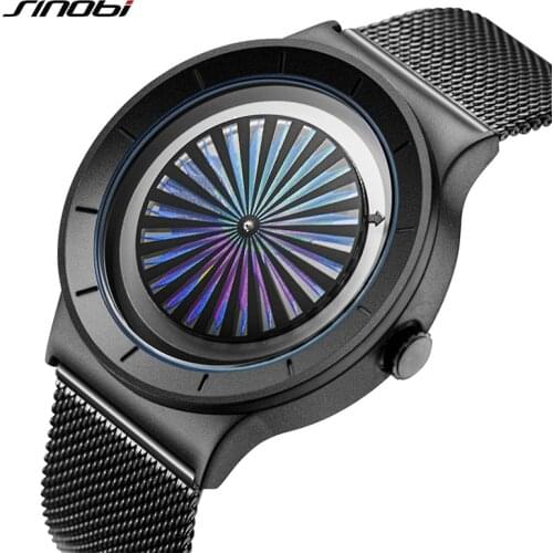Sinobi New Fashion Creative Mens Watches Smart Three-dimensional Gradient Luxury Sports Quartz Wristwatch reloj hombre Saat