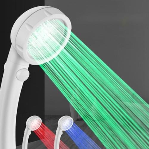 Bathroom LED Showerheads High Pressure Handheld Shower Universal Interface Filter Shower Head with On/Off Switch