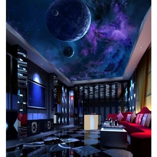 3d Wall Murals Planet Ceiling Wallpaper Planet Wallpapers For Living room Ceiling Wallpaper Nonwovens 3d Mural Wallpaper
