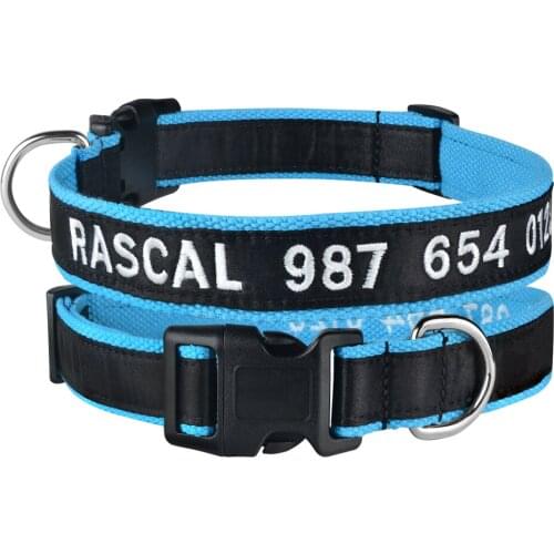 Nylon Custom Dog Collar Personalized Pure cotton Pet Collar Adjustable Engraved Puppy Nameplate ID Collars Small Medium Large