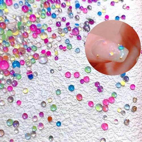 The New 3D Nail Art Decorations Rhinestones Mermaid beads Strass Shiny light-sensitive crystal glass beads Manicure Decoration