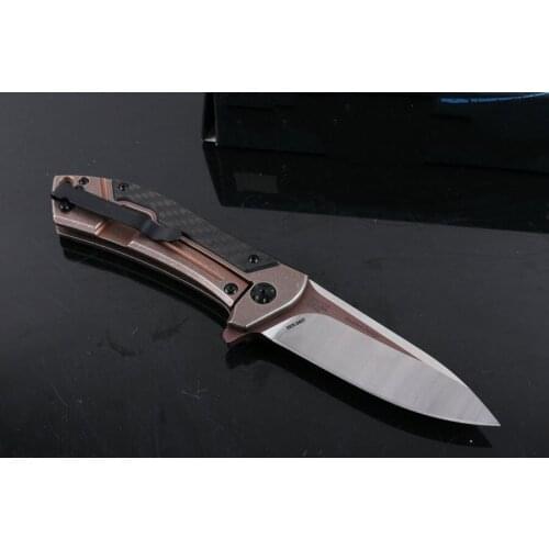 ZT Knife 0801CF ZT0801 Pocket Folding M390 Blade Titanium Alloy+carbon Fiber Handle Ball System Tactical EDC Knife Gift Knives