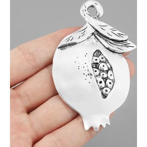 2pcs Large Pomegranate Pendants for Jewelry Making Findings 84x52mm