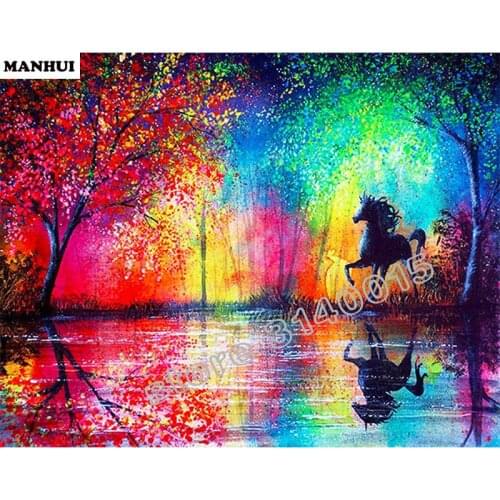 Full Square Diamond 5D DIY Diamond Painting Painting horse Embroidery Cross Stitch Rhinestone Mosaic Painting Home Decor ABC277