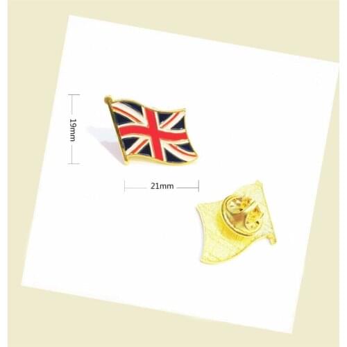 Factory direct British flag brooch iron butterfly buckle paint badge clothing collar needle