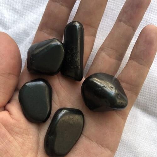 Sale 3pcs/pack Tumbled Shungite Stone Beads,Polished Shungite Chip Healing Stone Used For Meditation and Energy Balace,25mm
