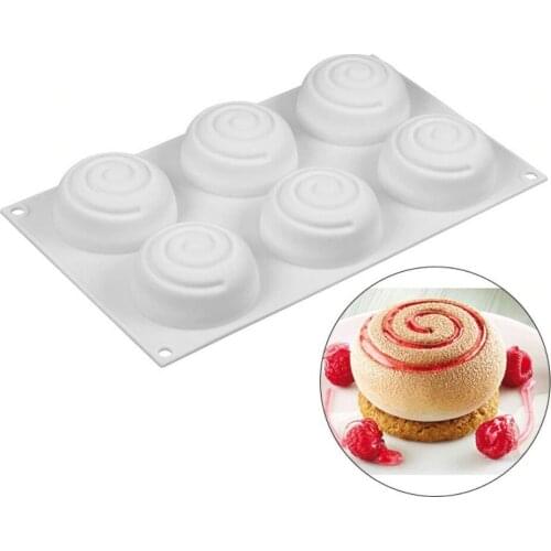 3D Silicone Molds Round Wave-shaped Mousse Dessert Cake Mold Not Stick Baking Cake Kitchen Utensils Bakeware