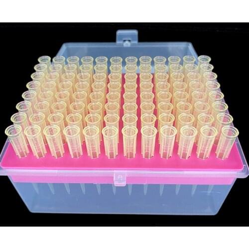 96pcs Non-Filtered Sterile Pipettes Tips 200ul Pipette Tips Yellow for Science Laboratory