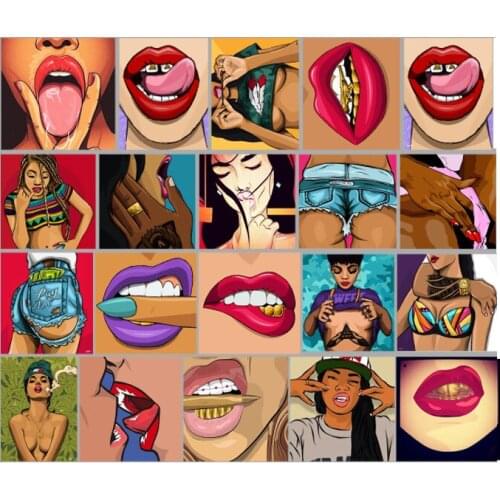 TD ZW 47PCS Personality Stickers Girl Sexy Lips Decor Stickers for Laptop Wall Water Bottle Cup Luggage Stickers DIY sticker