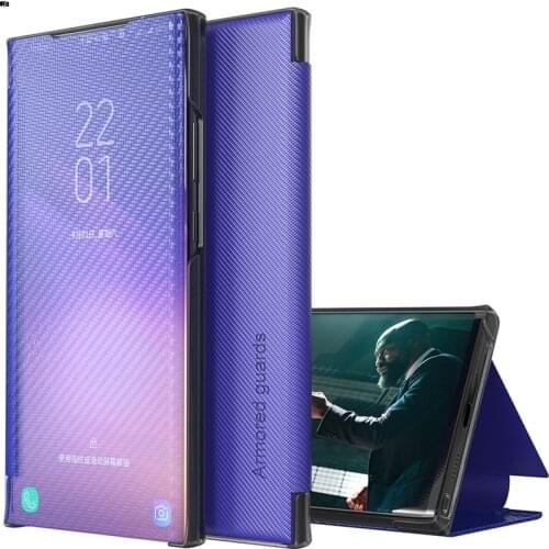 Slim Smart Carbon Fiber Flip Phone Case for Samsung Galaxy S21 Ultra S10 S9 S20 FE Note 20 Ultra A12 A51 A21S A50 A52 A32 Cover