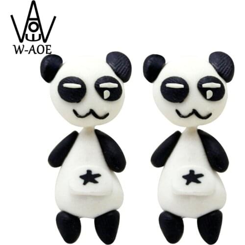 TTPAIAI 30 Brand Fashion Kids Cartoon Panda Stud Earrings Polymer Clay Cute 3d Animal Earrings For Women Girl Jewelry Best Gift