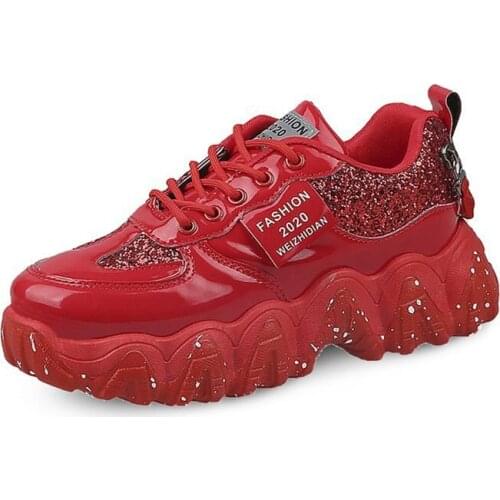 Women Sneakers 2020 New Chunky Casual Sneakers Thick Bottom Platform Vulcanize Shoes Comfortable Female Sports Shoes NVX187