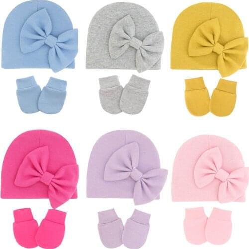 Winter Baby Hat Gloves Set Boy Girl Warm Cotton Kids Beanies Stuff Children Accessories Newborn Bonnet Babies Photography Props