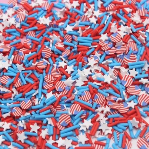 100g/Lot Round Shaped Flag Mixed Candy Clay Slices Sprnkles Soft Pottery for DIY Crafts Accessories
