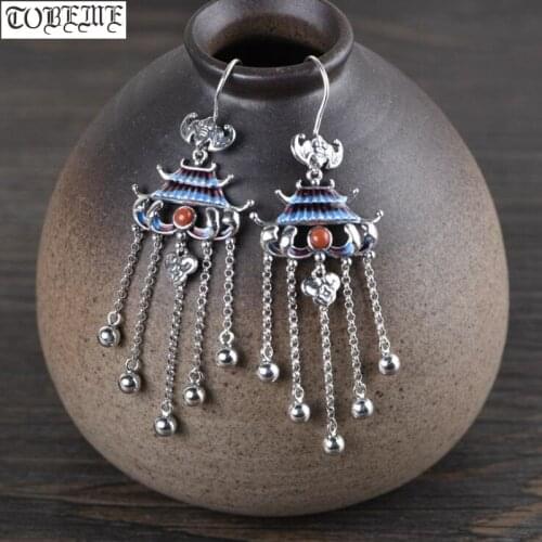 100% 925 Silver Bohemia Earrings 925 Sterling Agate Women Earrings Charming Earrings